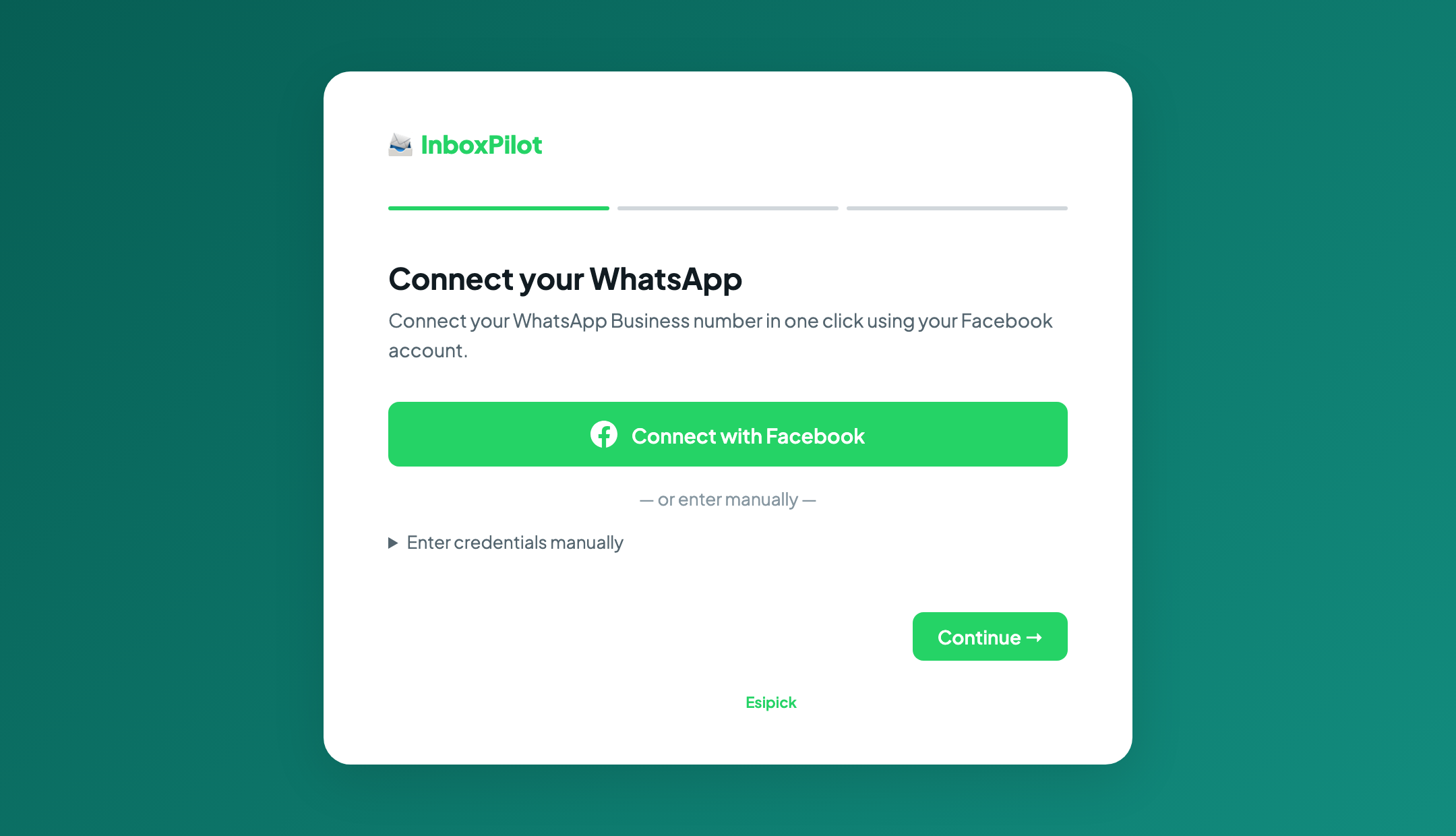 Connect your WhatsApp Business number via Facebook